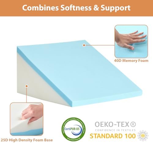 BIEEZZK Orthopedic Bed Wedge Pillow Set 3Pcs, Adjustable Memory Foam, Pillow Wedge for Post Surgery, Back Pain Relief, Triangle Pillows for Acid Reflux, Snoring, GERD, Dark Grey - Image 5