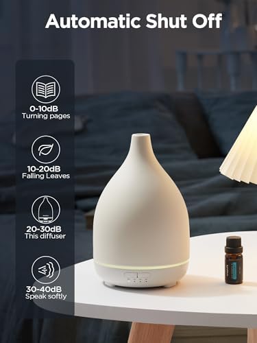 InnoGear 300ml Ceramic Essential Oil Diffuser, Diffusers for Home, White - Image 7