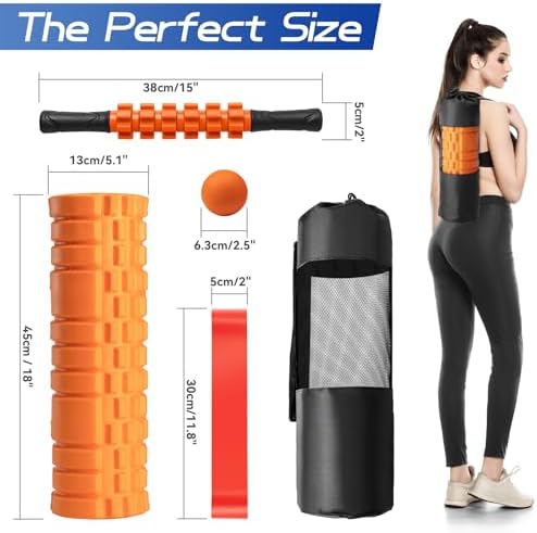 Krightlink 5-in-1 18" Foam Roller Set for Deep Muscle Massage - Image 7