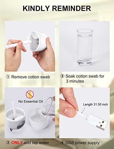 Cool Mist Humidifier,300ml Mini Humidifiers with Night Light,Waterless Auto-Off Air Humidifier,20dB Quiet Humidifiers for Bedroom,Car, Plant for Girl Boy - Image 6