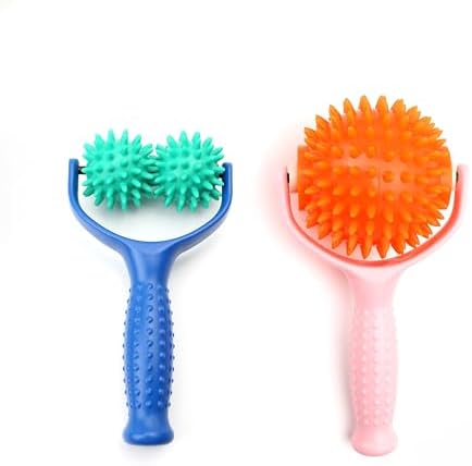 2PCS Handheld Spiky Massage Balls Rollers Compact and Portable Muscle Relaxation Tools with Handle-Deep Tissue for Pain Pressure Relief Whole Body Sensory Self Relax Massager Stick by Marsrut