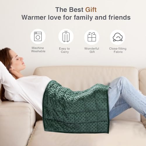 Alomidds Weighted Blanket 7lbs for Adults, Cozy Luxury Breathable Weighted Lap Blanket, Small Weighted Blanket for Travel, Relaxation, Sleeping, Calming, Green, 29" x 24" - Image 5