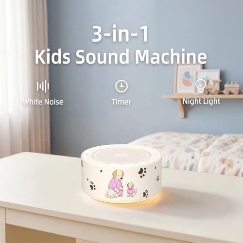 Kipcush White Noise Machine for Baby & Adults, Sleep Sound Machine with 30 Soothing Sounds, 8-Color Night Light, Memory Function, White Noise for Sleeping, Nursery, Office, Travel, Relaxation - Image 2