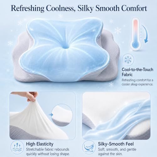 Cervical Neck Pillow for Pain Relief,Memory Foam Ergonomic Pillow - Image 5