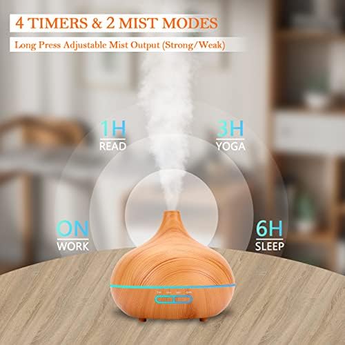 550 ML Aroma Diffiser with Essential Oils Set, Essential Oil Diffuser with Remote, Ultrasonic Technology Aromatherapy Diffusers Auto Shut-Off for Office, Home - Image 4