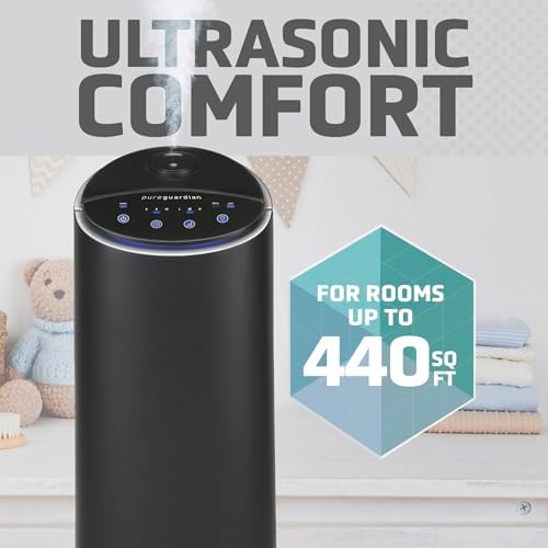 Pure Guardian Ultrasonic Cool Mist Humidifier, 100 Hour Run Time, 1.5 Gallon Tank, 440 Sq. Ft. Coverage, Medium Rooms, Quiet, Filter Free, Black, H3200BAR - Image 4