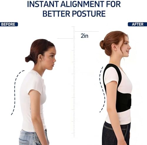 Posture Corrector for Women and Men Back Brace Shoulder Straightener Hunchback Adjustable Support Upper Comfy Correction Upgraded Lightweight Hump Pain Relief Scoliosis Lumbar Spine Black XX-Large - Image 5