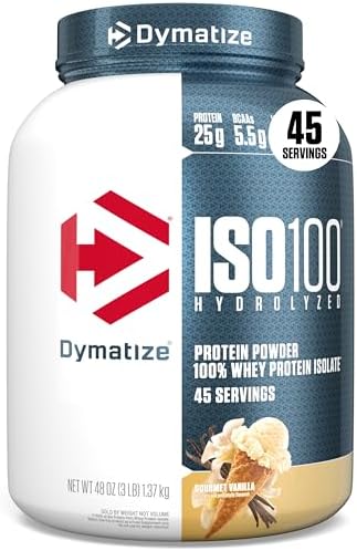 Dymatize ISO100 Protein Powder, 100% Whey Isolate, Gourmet Vanilla by DymatizeNutrition