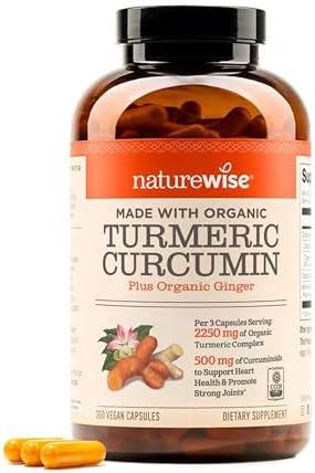 NatureWise Turmeric Curcumin 2250mg Supplement with BioPerine, 360 Capsules by NatureWise