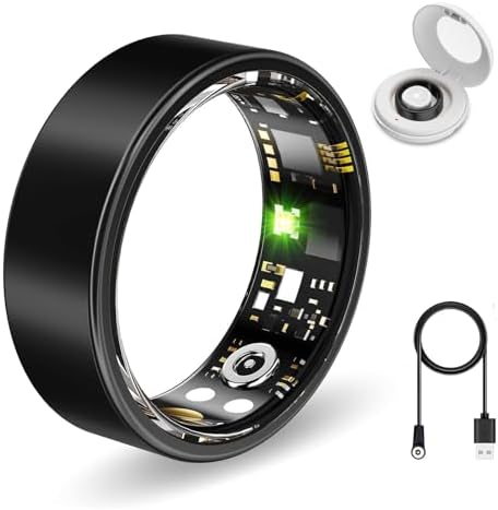 Smart Ring Health Tracker, Sleep&Exercise Monitor Heart Rate,Blood Oxygen,Fitness Trackers for Man&Women -Long Lasting Batteries,Waterproof Sleep Tracking Wearable (Pink, 17) by Unknown