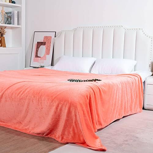NANPIPER Fleece Blankets, Super Soft Flannel King Size Blanket for Bed, Luxury Cozy Microfiber Plush Fuzzy Blanket,Living Coral - Image 2
