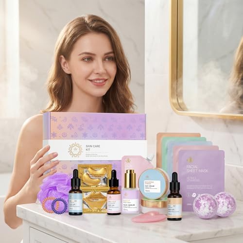 Gifts for Women, 23 Pcs Hydrating Face Skin Care Set, Spa Gifts Basket Set - Image 2