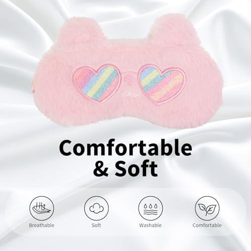 PERFECTSIGHT Sleep Eye Masks, Cute Sleep Eye Cover Lightweight Adjustable Eyeshade Mask Cover for Women Men Sleep Travel Nap, Sunglasses Bunny - Image 2