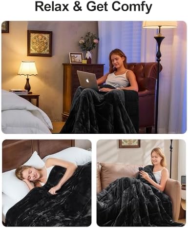 Ultra Soft Sherpa Weighted Blanket for Adults, 60"x80" 25lbs Heavy Blankets - Image 6