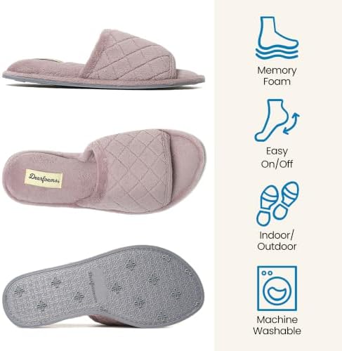 Dearfoams womens Slipper Memory Foam Summer House Shoe Beatrice Terry Slide - Image 3