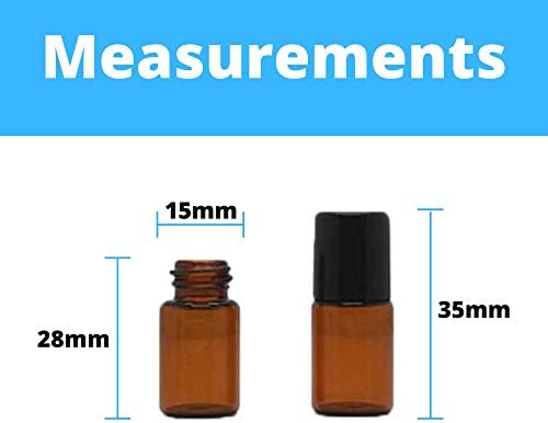 Essential Oils Roller Bottles 100pcs 2ml 5/8 Dram Glass Roller Bottles Refillable Essential Oil Roller Bottles Amber, Stainless Steel Roller Balls, Sample Roll On Bottles, Mini Roller Bottles, Vials - Image 6