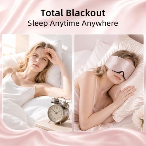 USlixury® 3D Contoured Silk Sleep Mask, Total Blackout&Zero Eye Pressure - Image 3