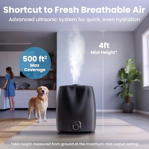 Everlasting Comfort 6L Humidifiers for Bedroom, Quiet 50HR Runtime No-Filter Supersized Cool Mist Humidifier Large Room for Whole House, Plants, Baby Nursery, Allergies, Dry Skin, Congestion, Indoor - Image 4