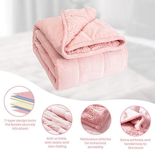 Cottonblue Sherpa Fleece Weighted Blanket for Adults 12lbs Twin Size Soft - Image 4