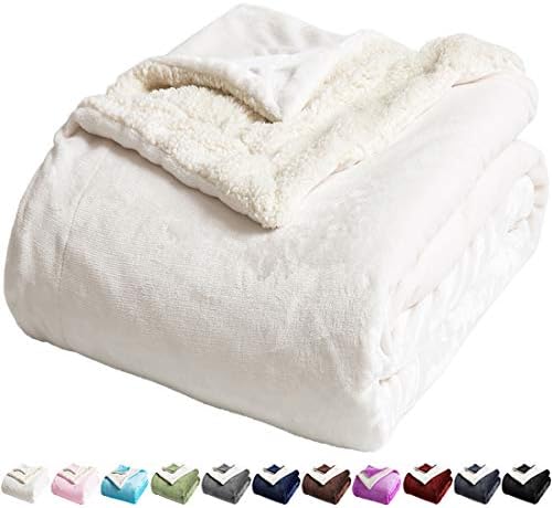 LBRO2M Sherpa Fleece Bed Blanket Super Soft Plush Warm Throw Queen 90"X90" by LBRO2MBedding