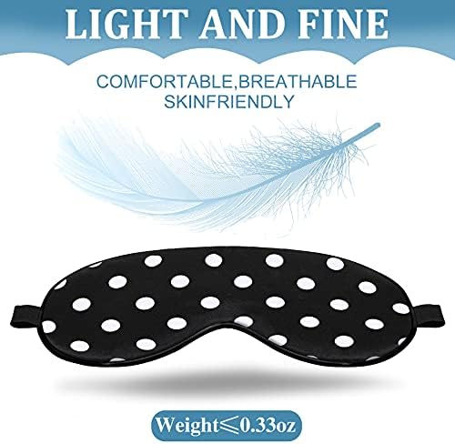 Geyoga 4 Pcs Silk Dot Sleep Eye Mask Dot Blindfold with Adjustable Strap Silk Soft Dot Eye Cover for Women Men Satin Night Blindfold Cover - Image 4