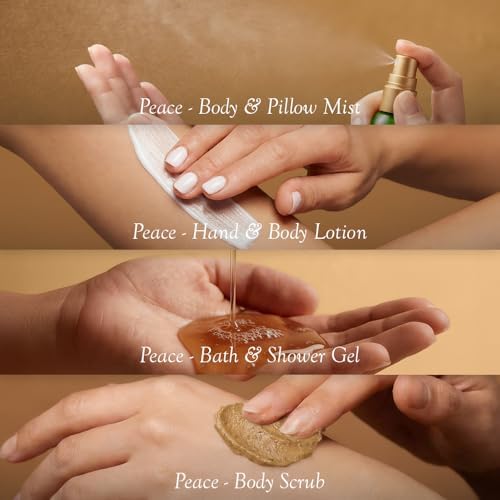 Spa Ceylon Ayurveda Peace Discovery Set - 4-Piece Natural Bath & Body Gift Set with Lavender, Lemongrass & Peppermint - Shower Gel, Body Lotion, Pillow Mist & Body Scrub - Image 5