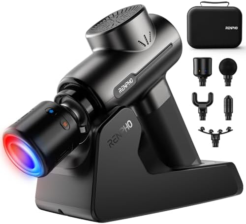 RENPHO Active+ Thermacool Deluxe Massage Gun, Charging Stand, Heat and Cold by RENPHO