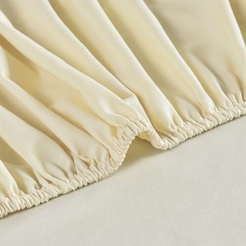 MRJ Soft 3 Piece Set Microfiber Massage Sheet Set,for Massage Tables,Includes Massage Flat Sheet,Massage Fitted Sheet and Face Rest Cover,Natural - Image 5