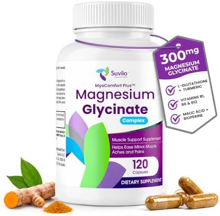 Suviio Magnesium Glycinate 300mg, 7-in-1 Muscle Recovery Complex, 120ct by SUVIIOPROACTIVEHEALTH
