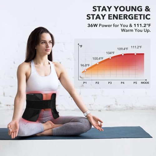 Red Light Therapy for Body, 660nm 850nm Infrared Light Therapy Pad, Wearable Wrap with Timer Remote Control for Back Shoulder Waist Knee, Infrared Light Device Home Use, 31.5" x 11.8" Large Area - Image 6