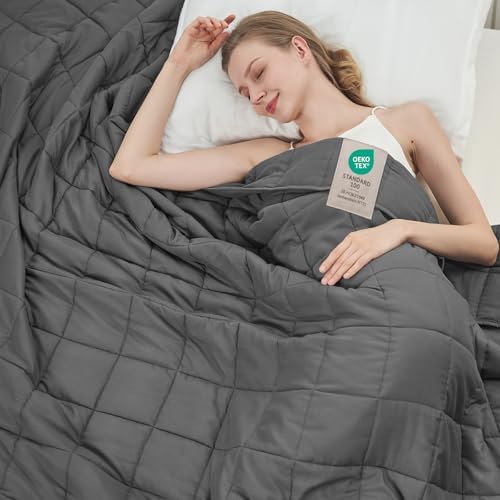 Weighted Blanket for Adults 12lbs, 60"x80", Queen Size Cooling Heavy Throw Blanket for 110-130lbs, Microfiber Soft Big Blankets Weighted Comforter, Grey by BETU