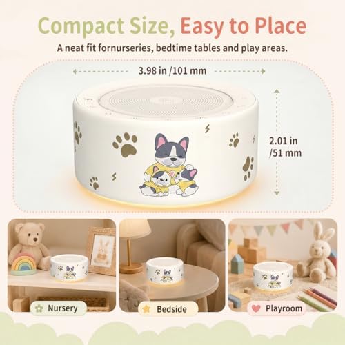 Kipcush White Noise Machine for Baby & Adults, Sleep Sound Machine with 30 Soothing Sounds, 8-Color Night Light, Memory Function, White Noise for Sleeping, Nursery, Office, Travel, Relaxation - Image 7