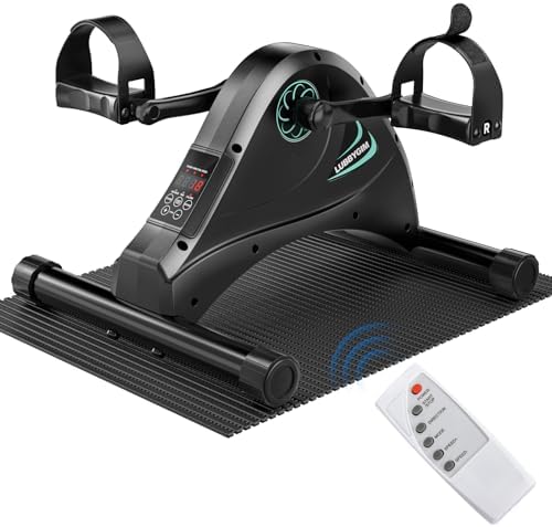 Under Desk Bike Pedal Exerciser for Seniors, LUBBYGIM Mini Exercise Bike for Physical Therapy, Electric Motorized Foot Pedal Machine for Arm and Leg Fitness, 6 Speed Levels by LUBBYGIM