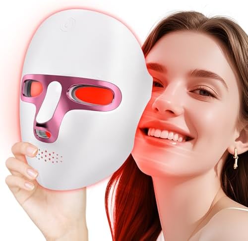 Red Light Therapy for Face, 7 Color LED Face Mask, Cordless Rechargeable by GANOELRelaxyourbodymind