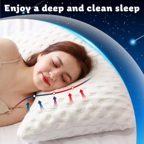 Cooling Side Sleeper Pillow for Neck and Shoulder Pain, Luxury Shredded Memory Foam Curved Bed Pillows for Sleeping Set of 1- Adjustable Queen Size- Washable Cover Crescent White&Extra Grey Pillowcase - Image 6