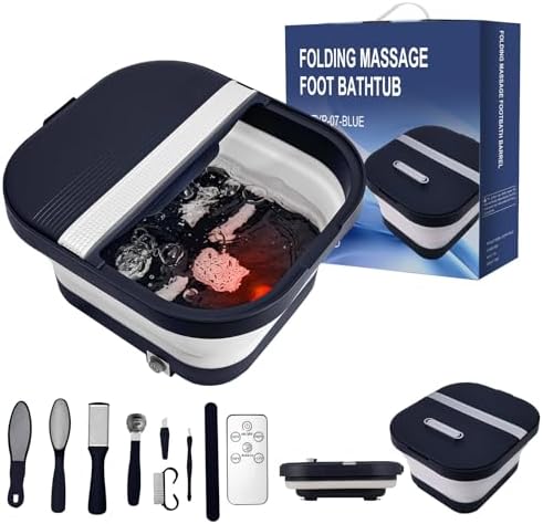UNIFULL Collapsible Foot Bath Spa with Heat, Remote Control, Massage Rollers, Bubble, Foot Pedicure Kit, Red Light, Pedicure Foot Spa, Foot Bath for Gifts by UNIFULL
