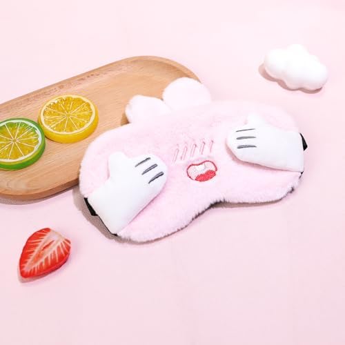 PERFECTSIGHT Sleep Eye Masks, Cute Bunny Sleep Eye Cover Lightweight Adjustable Eyeshade Mask Cover for Women KDS Sleep Travel Nap, Hide and Seek - Image 4