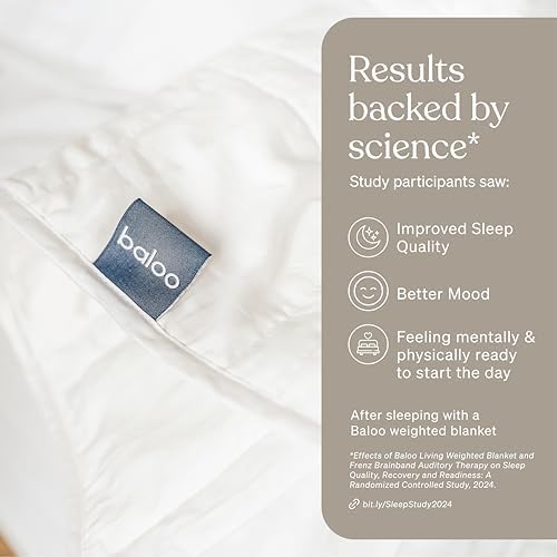 Baloo Weighted Blanket for Adults 15 lb Full/Queen (Pebble White, 60"x80") - Image 2