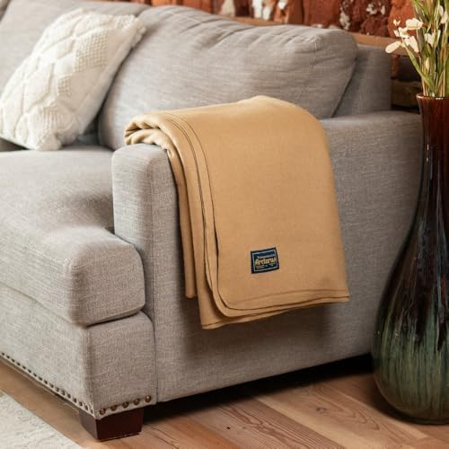 Arcturus Bighorn 100% Virgin Wool Blanket | Heirloom-Quality Wool Bedding for Home & Cabin | Warm, Thick & Durable (Twin Size, Flax) - Image 5