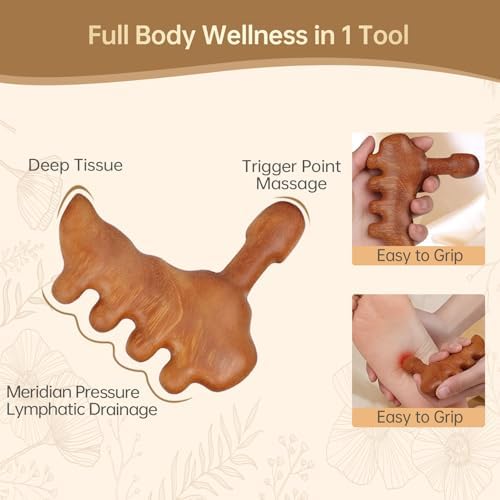 Natural Wooden Wood Therapy Massage Tool, Lymphatic Body Massager - Image 4
