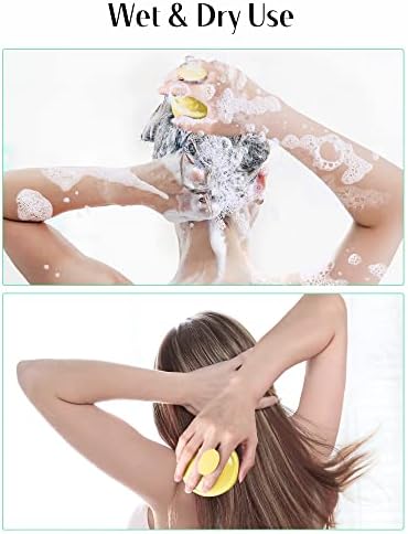 HEETA Scalp Massager with Soft Silicone Bristles - Promotes Hair Growth, Exfoliates Scalp, Removes Dandruff, and Enhances Shampoo Cleansing, Yellow - Image 5