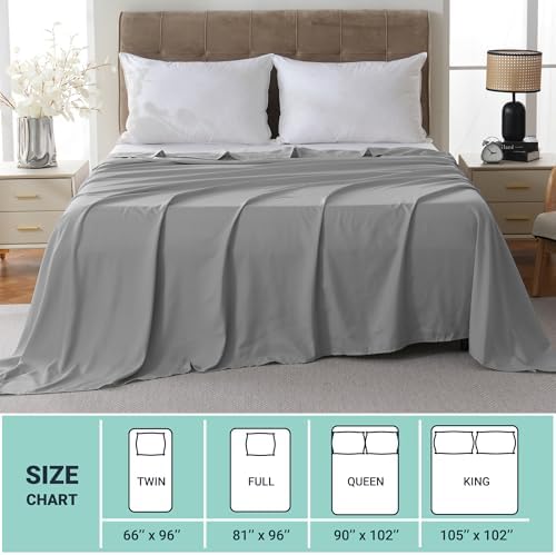 ZPECC Bulk Flat Sheets Only Full Size 6 Pack, Easy Sort Top Bed Sheet by Color-Coded Label, Soft Durable Brushed Microfiber Fabric Hotel Airb&bs Essentials for Hosts, 81"x96", Light Gray - Image 5