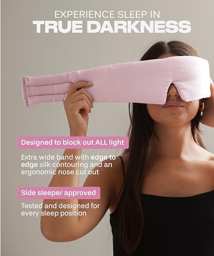 SUNDAYSILKS™ | Adjustable Silk Sleep Mask for Side Sleeper | Cloud-Like Comfort, Weighted for Deep Sleep | Soft Sleep Face Mask for Women & Men, Full Blackout, Cooling Silk Eye Mask for Sleeping - Image 2
