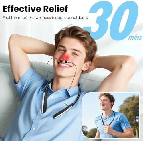 Red Light Therapy for Nose & Ears, 2-in-1 Infrared Nasal Therapy Device, Red Light Therapy for Ear Relief, Portable Light-weight Soothing Device with Neck-Hanging Design, Auto Timer, Rechargeable - Image 4