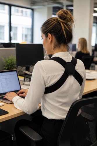 Slim Lightweight Posture Corrector for Men & Women – Invisible Upper Back Support Brace for All-Day Wear – Comfortable Under Clothing – Black (Small) - Image 6