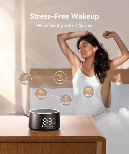 Dreamegg D1 Nova Sound Machine Alarm Clock for Sleep, White Noise - Image 3