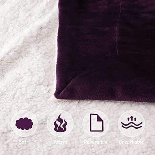 NANPIPER Baby Sherpa Blanket,Warm Toddler Throw Blanket,Soft Newborn Fleece Blanket for Winter (Purple,30x40 inches) - Image 5