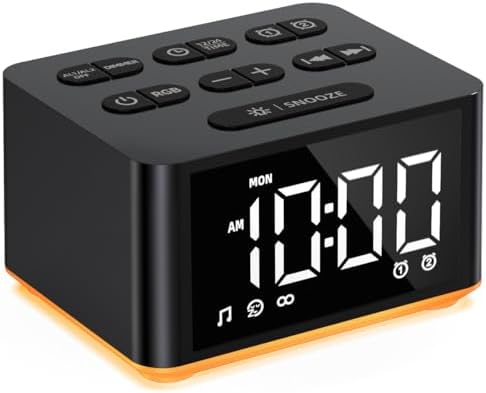 【3 in 1】 Sound Machine Dual Alarm Clock Night Light White Noise Machine 27 Sleeping Sounds for Adults Kids Precise 32 Level Volume Sleep Timer Memory Function Digital Clock with 30 Wake Up Sounds by DailyBody
