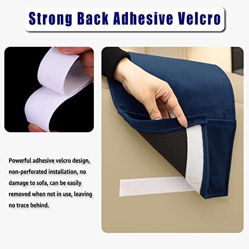 Adjustable Headrest Pillow for Recliners and Armchairs - Non-Slip Velvet Cushion for Neck Support and Pain Relief (Navy) - Image 4
