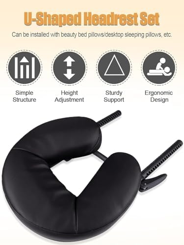 Kalolary Universal Face Cradle & Cushion for Massage Table, Adjustable Massage Headrest & Face Pillow Face Holder for Bed, Mattress Top Massage Kit Head Face Rest for Salon Home - Image 3